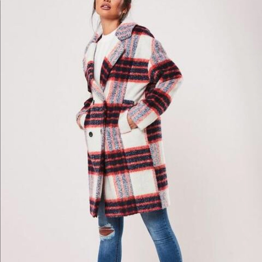 White check brushed formal coat - Picture 3 of 5